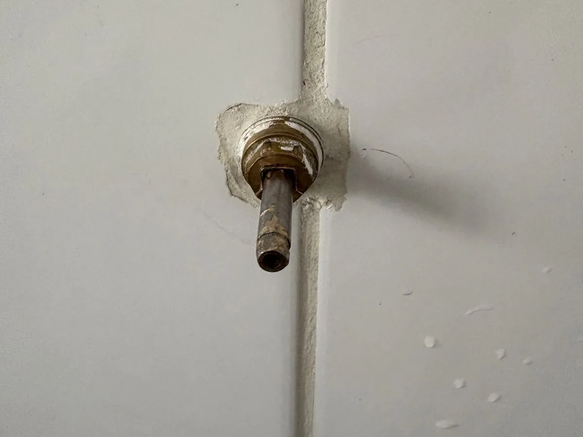Close-up of completed plumbing repair work
