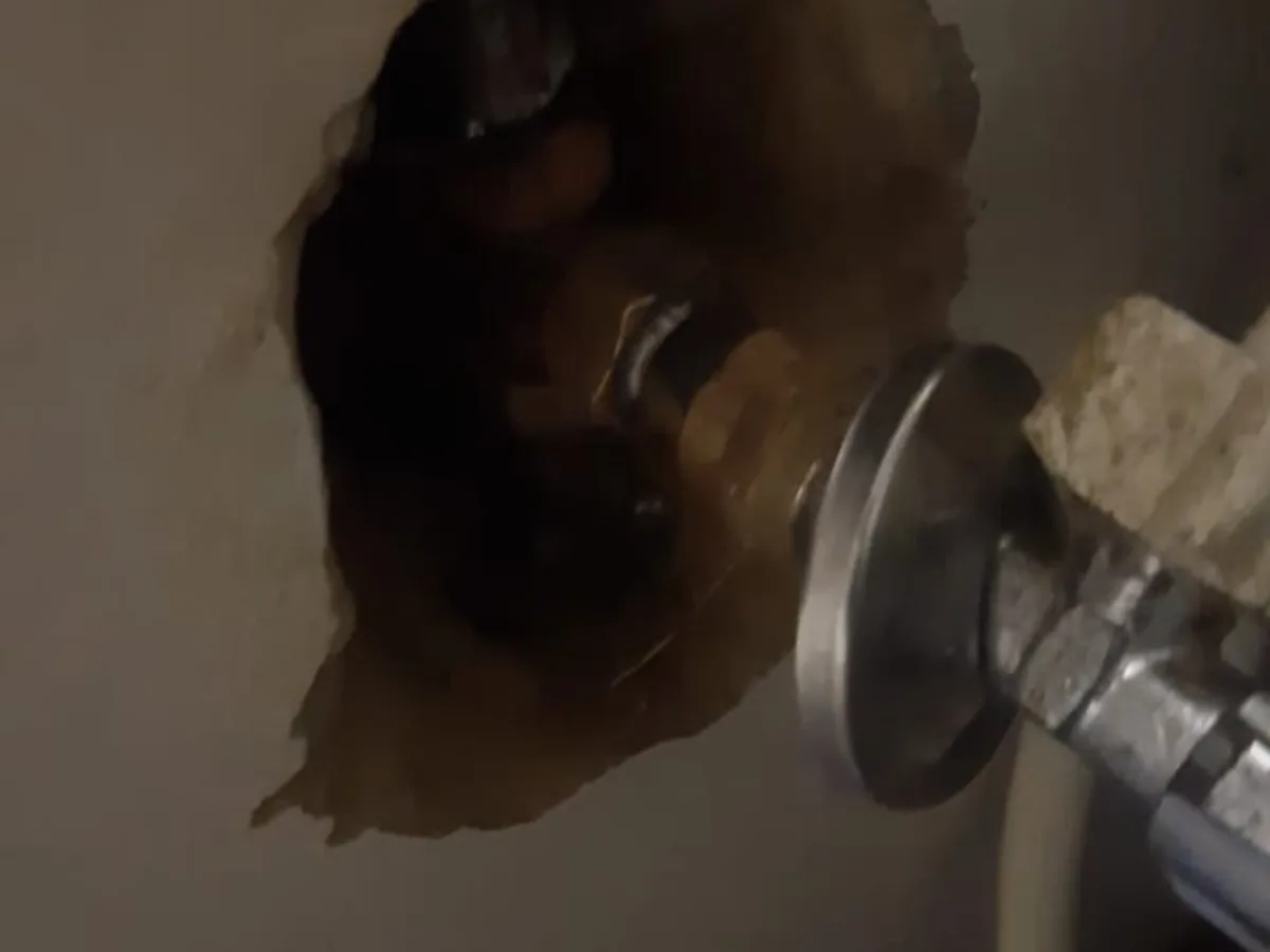 Close-up of completed plumbing repair work