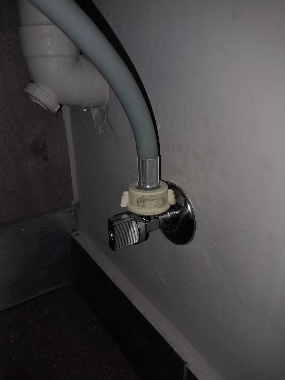 Close-up of completed plumbing repair work