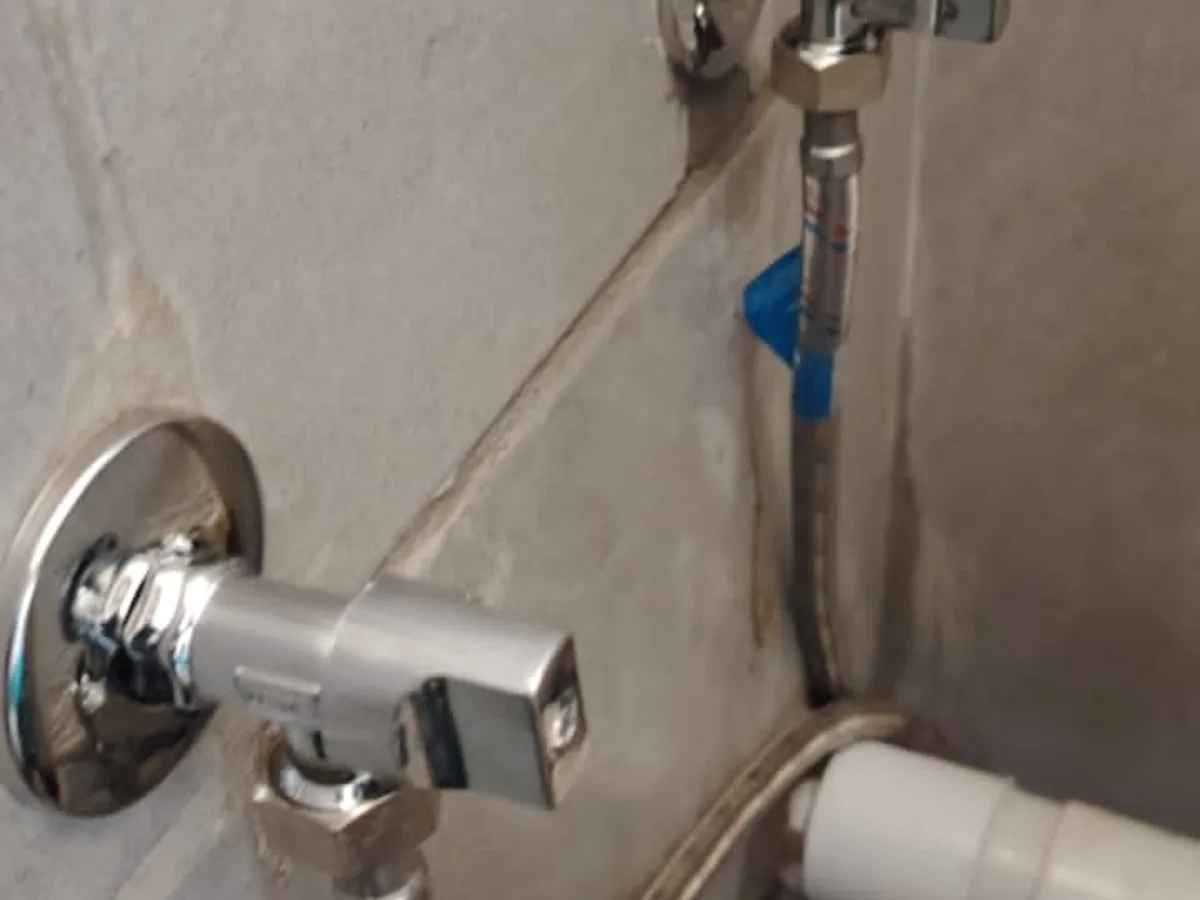 Close-up of completed plumbing repair work