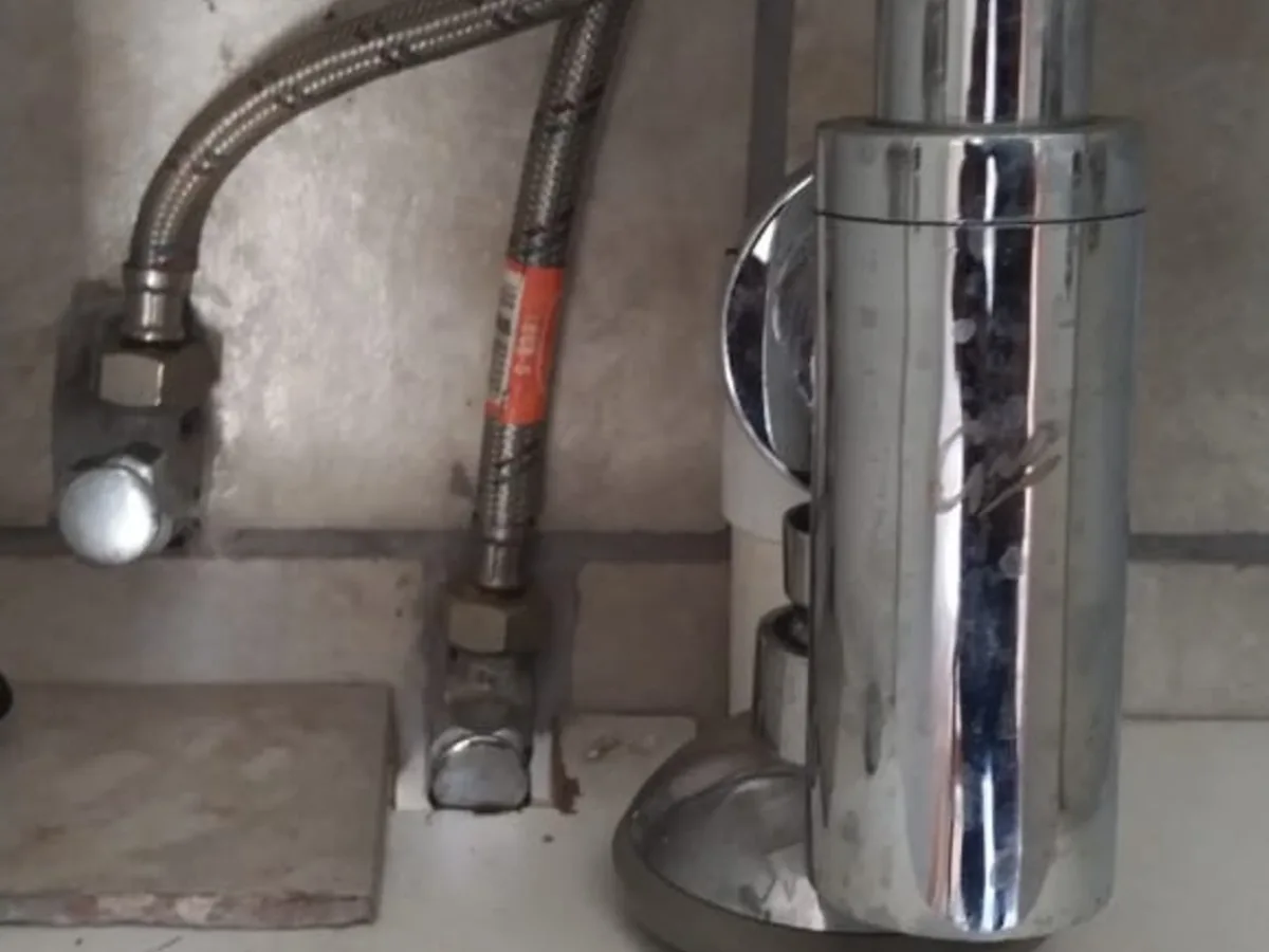 Close-up of completed plumbing repair work