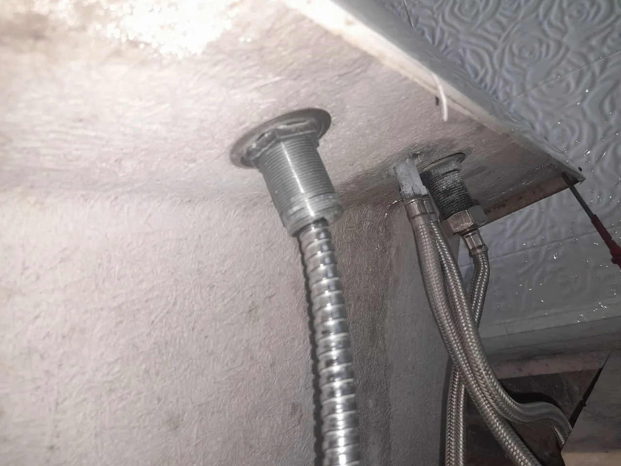 Close-up of completed plumbing repair work