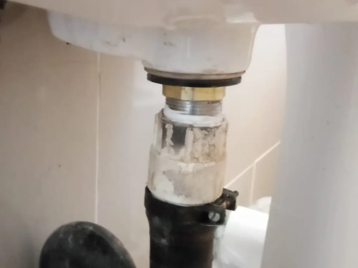 Close-up of completed plumbing repair work