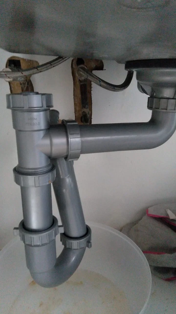 Close-up of completed plumbing repair work