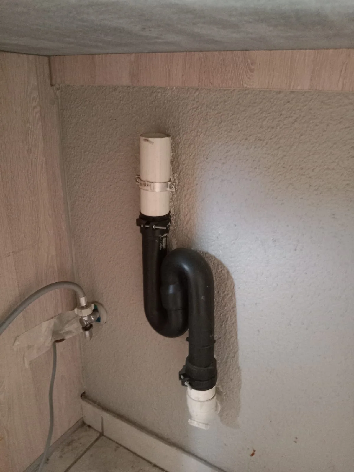 Close-up of completed plumbing repair work