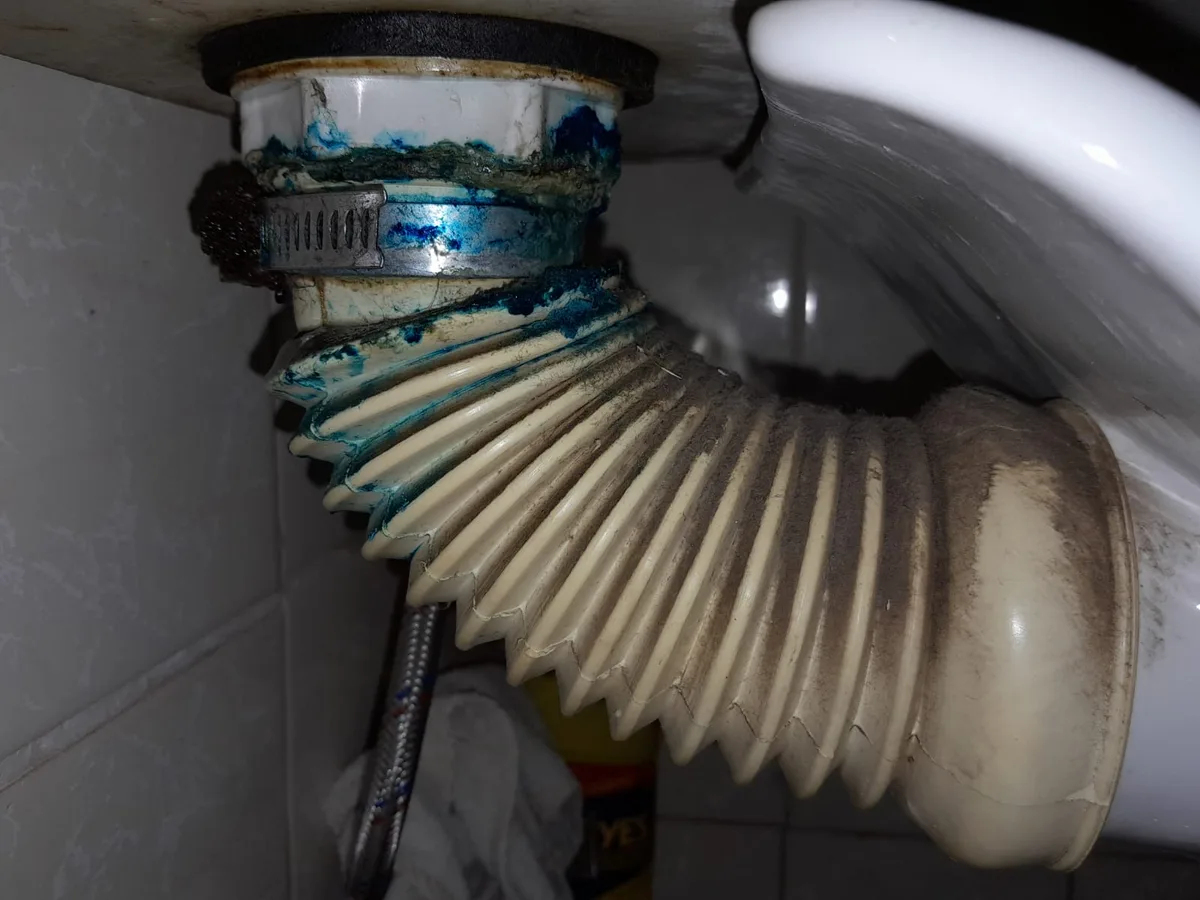 Close-up of completed plumbing repair work