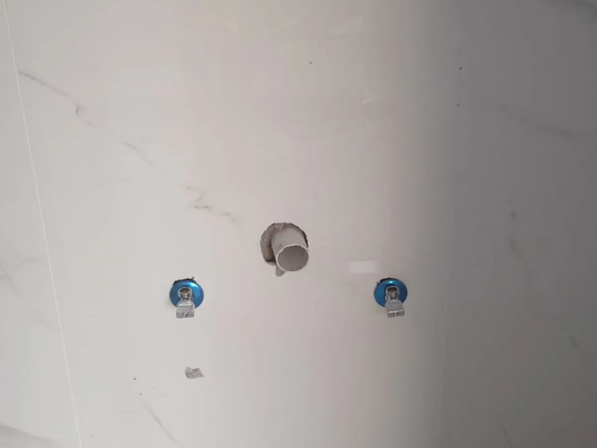 Close-up of completed plumbing repair work