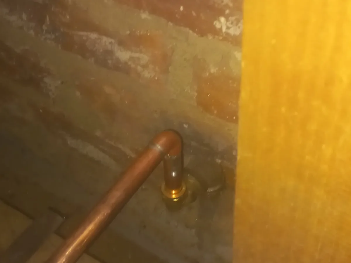 Close-up of completed plumbing repair work