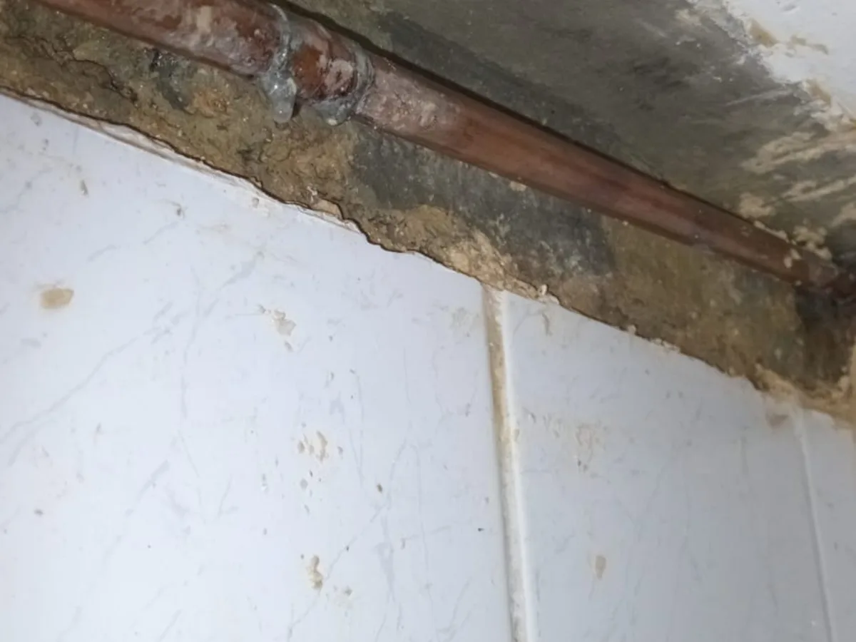 Close-up of completed plumbing repair work