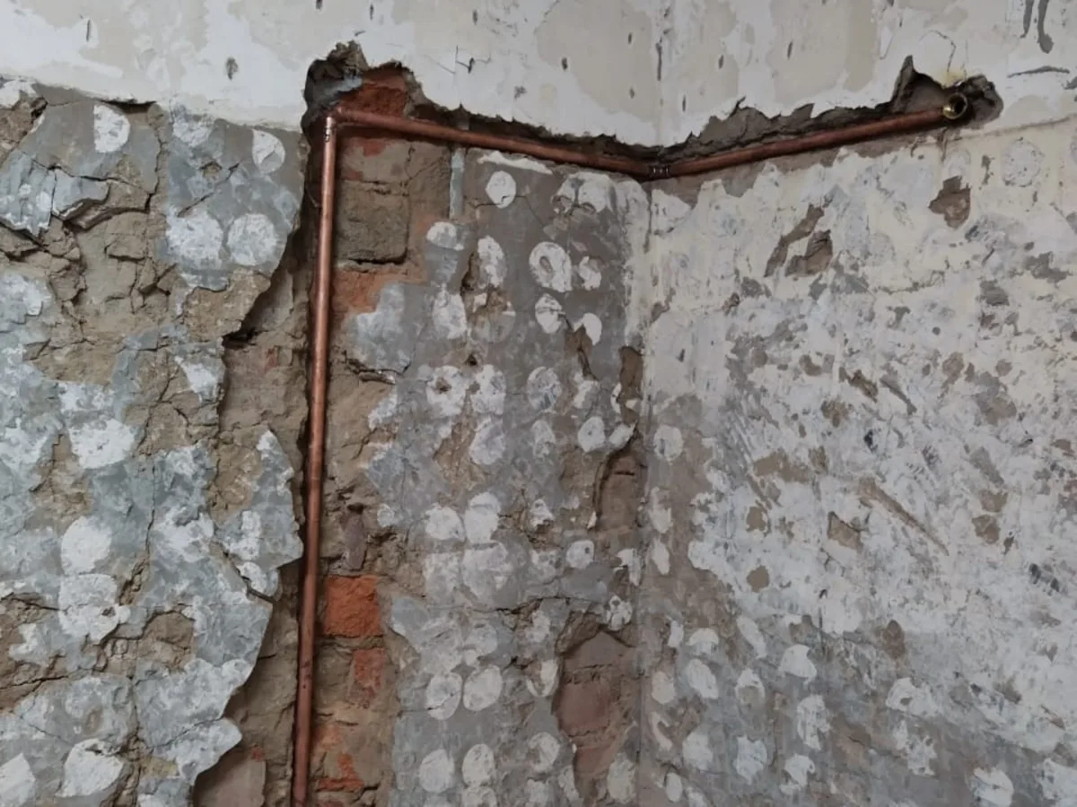 Close-up of completed plumbing repair work