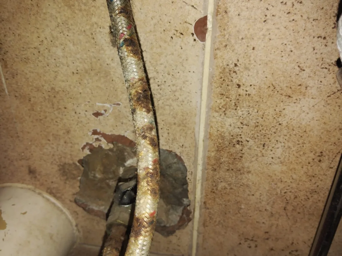 Close-up of completed plumbing repair work