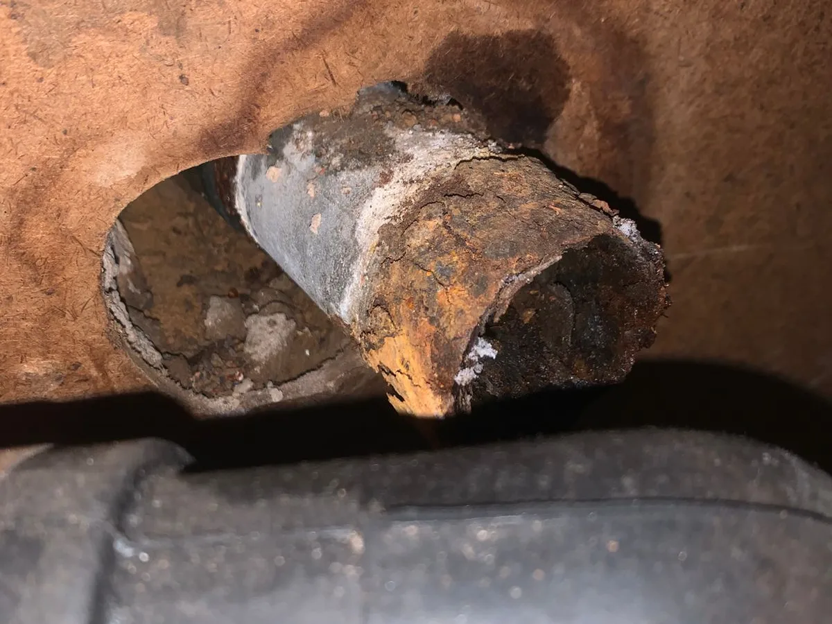 Close-up of completed plumbing repair work