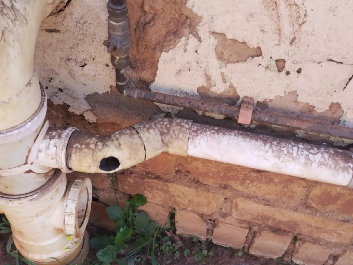 Close-up of completed plumbing repair work