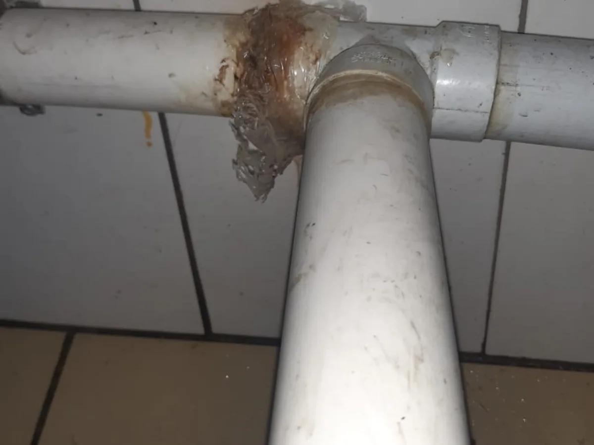 Close-up of completed plumbing repair work