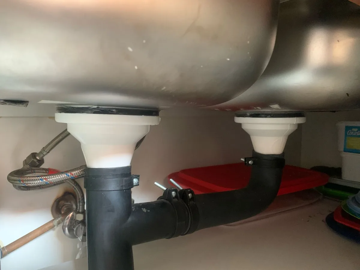 Close-up of completed plumbing repair work