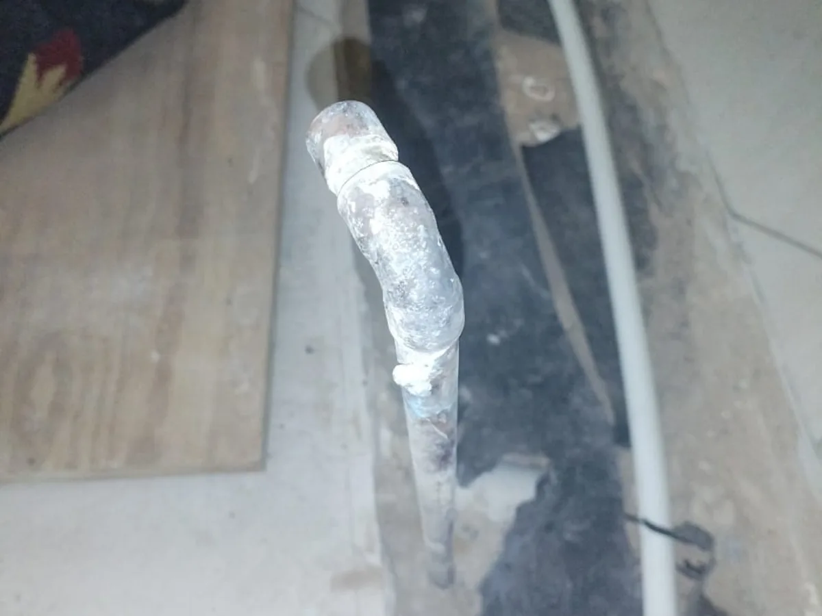 Close-up of completed plumbing repair work
