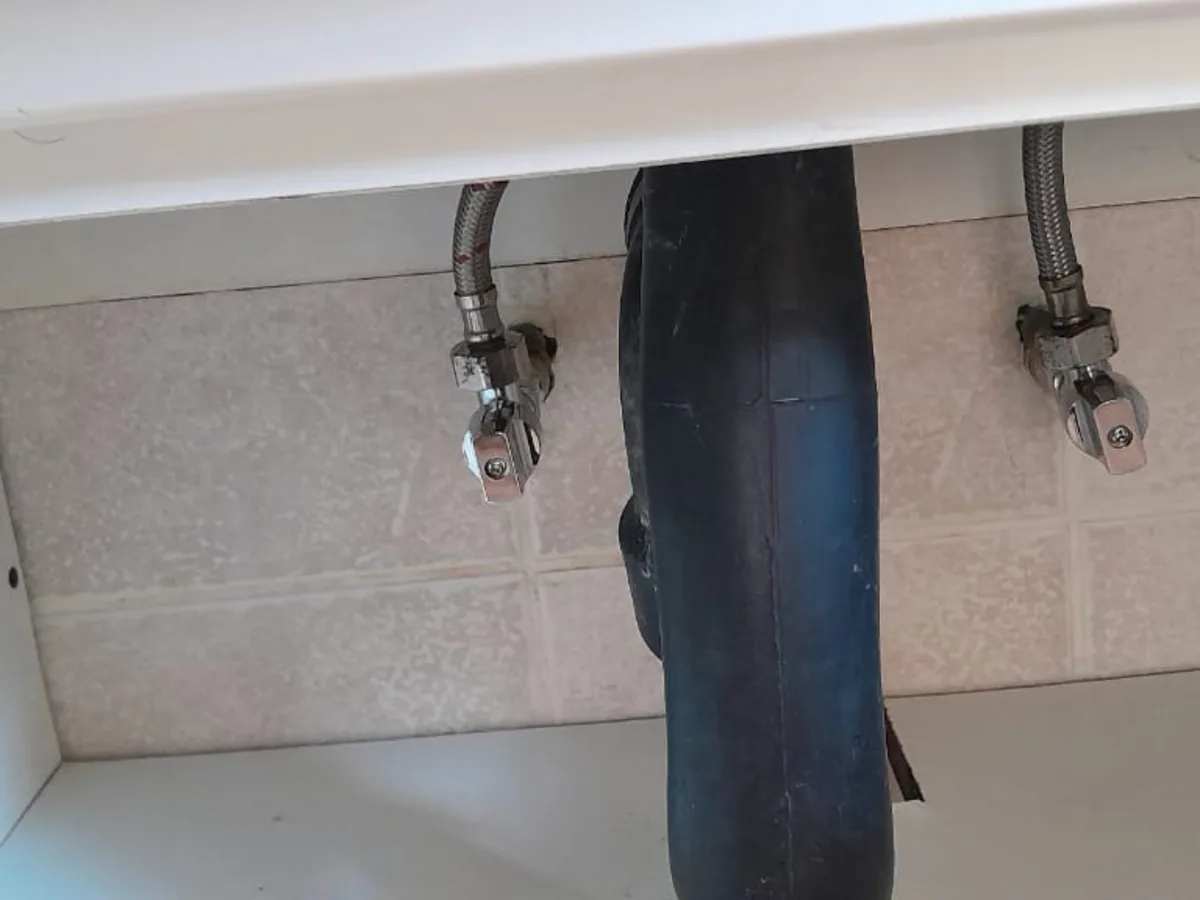 Close-up of completed plumbing repair work