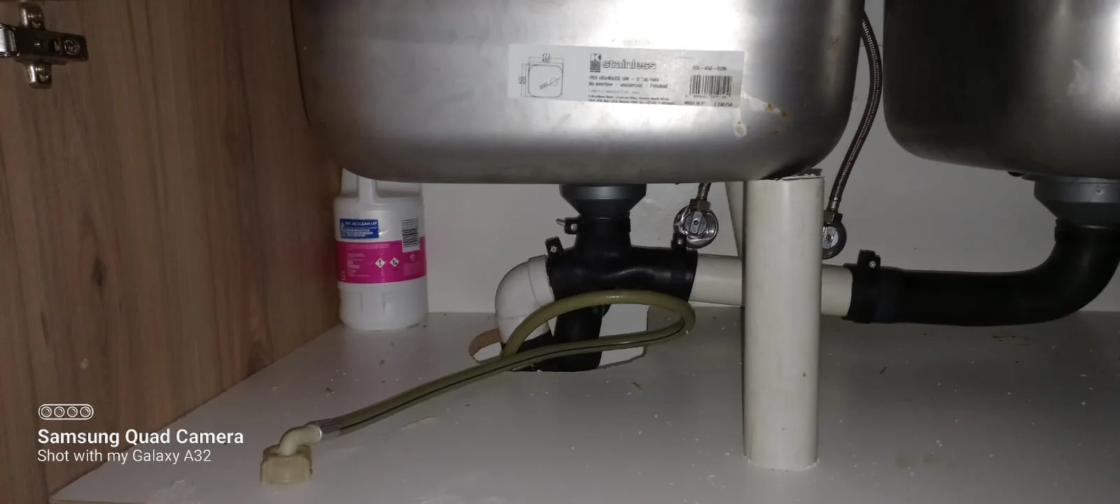 Close-up of completed plumbing repair work