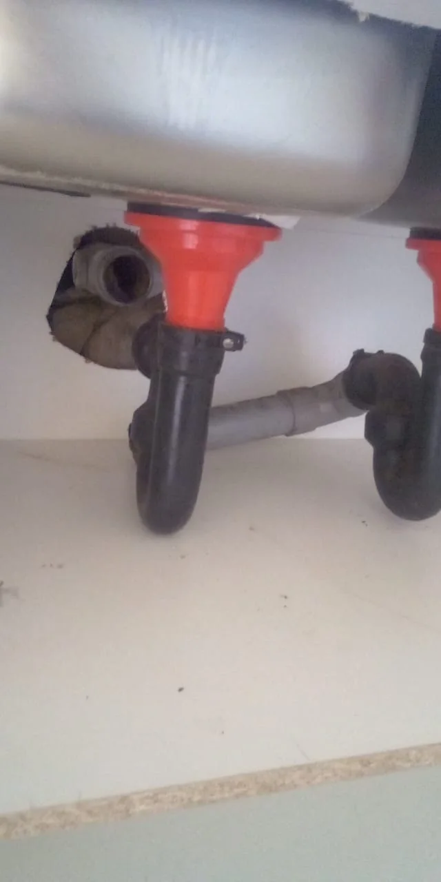 Close-up of completed plumbing repair work