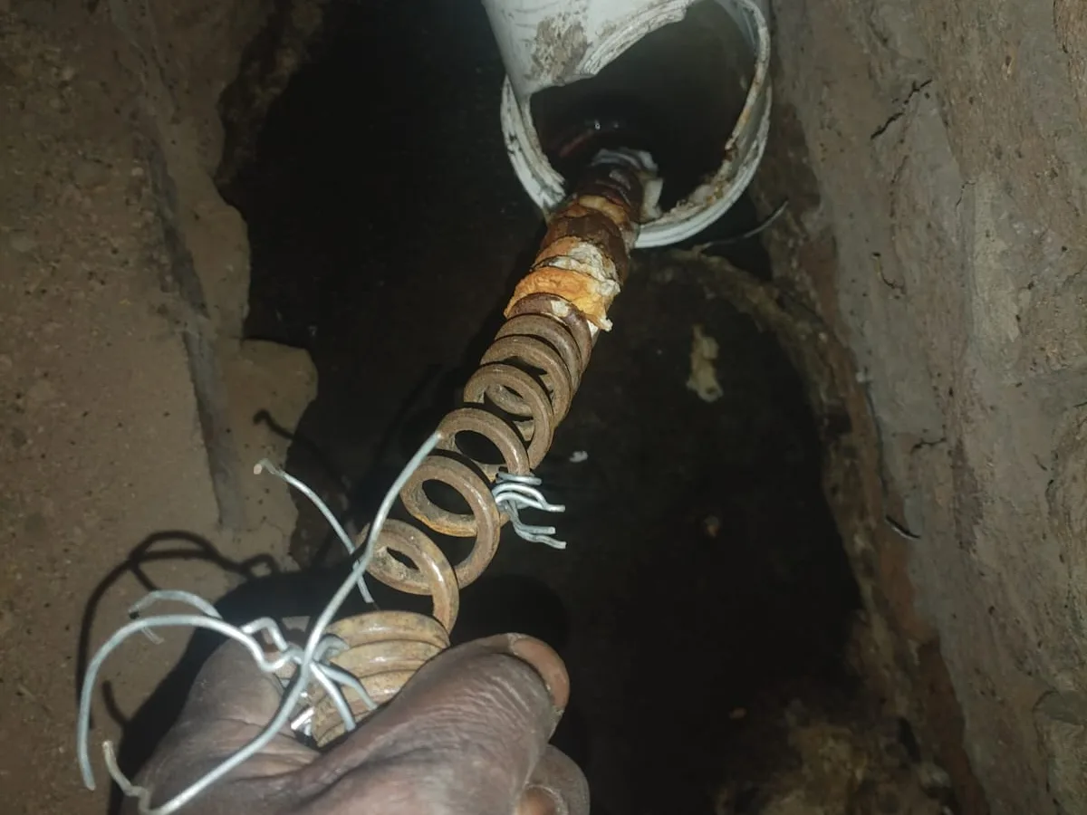 Close-up of completed plumbing repair work