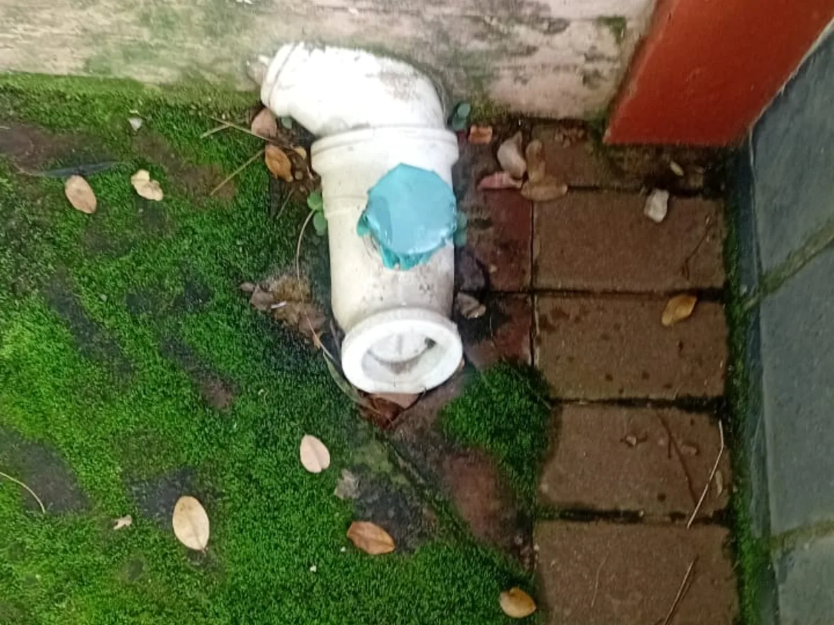 Close-up of completed plumbing repair work