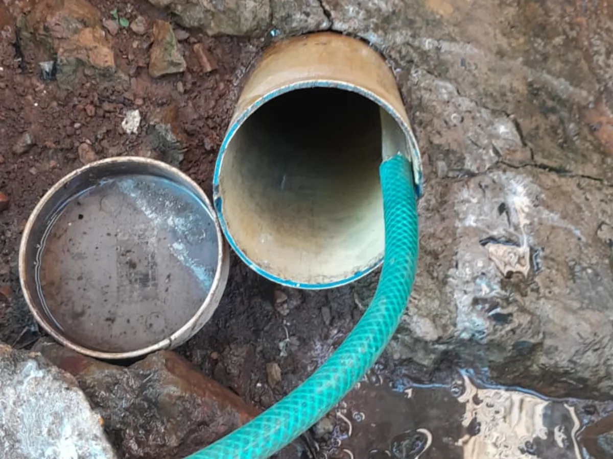 Close-up of completed plumbing repair work