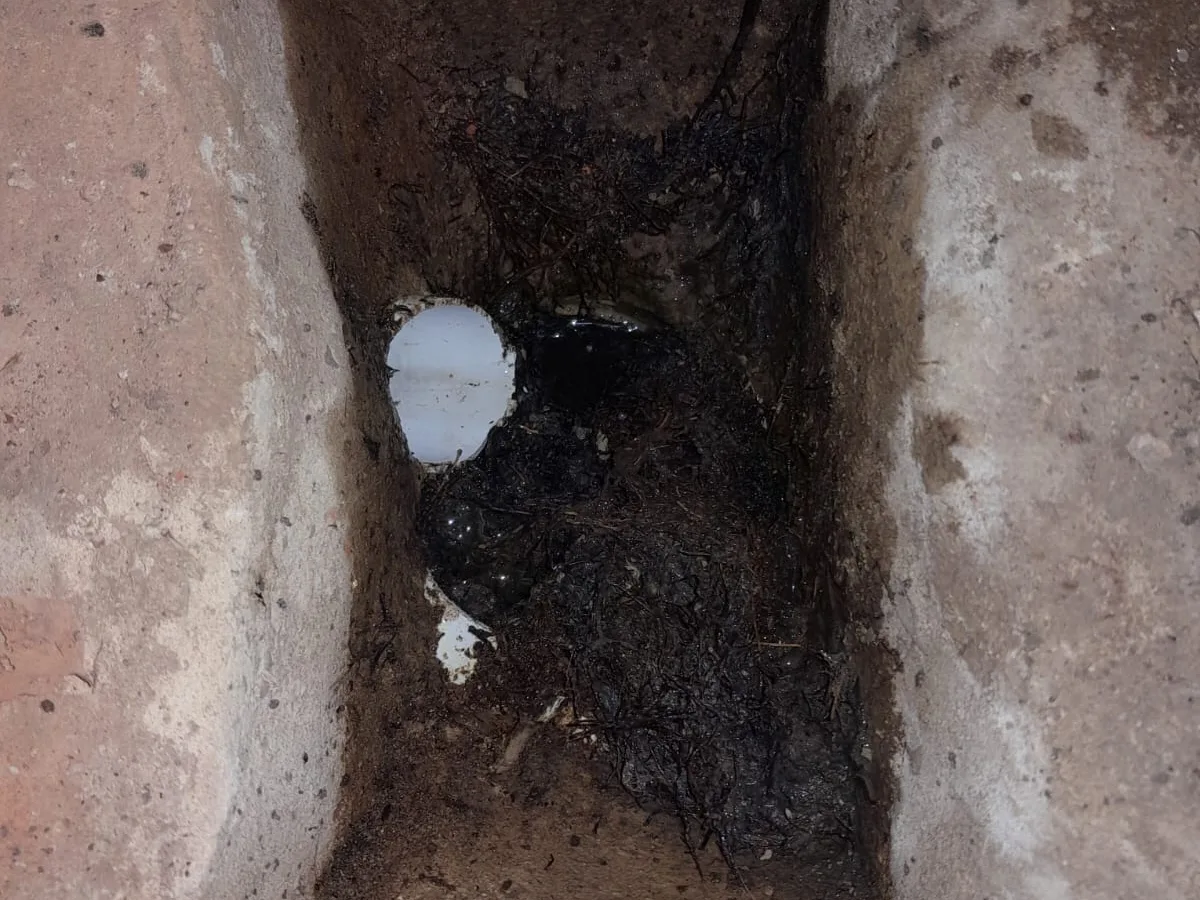 Close-up of completed plumbing repair work
