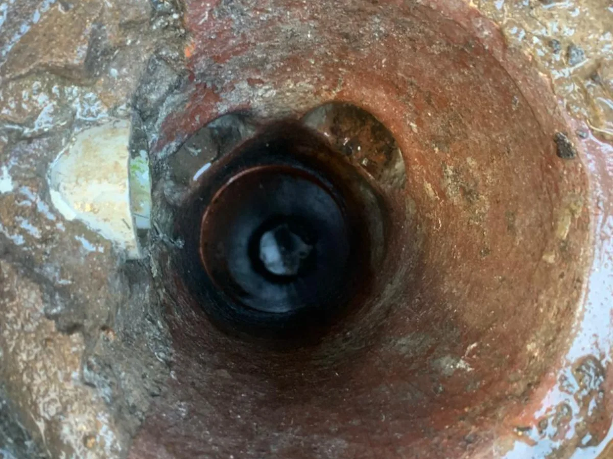 Close-up of completed plumbing repair work