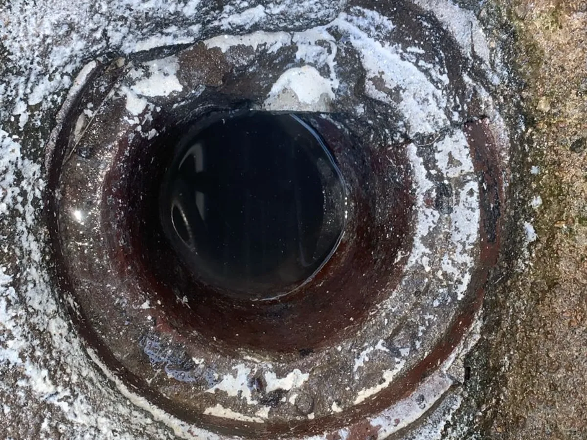 Close-up of completed plumbing repair work