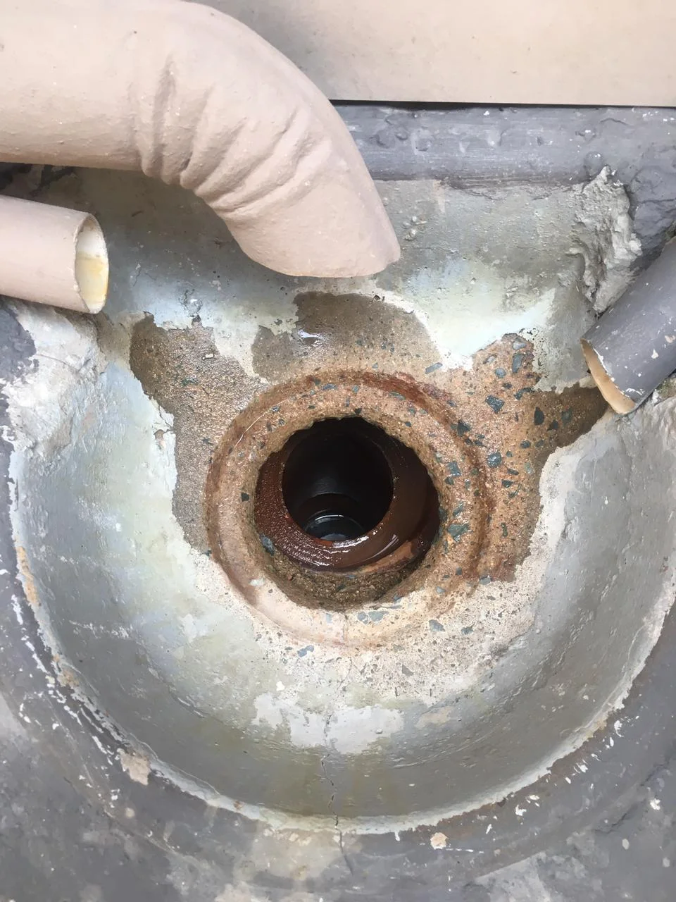 Close-up of completed plumbing repair work