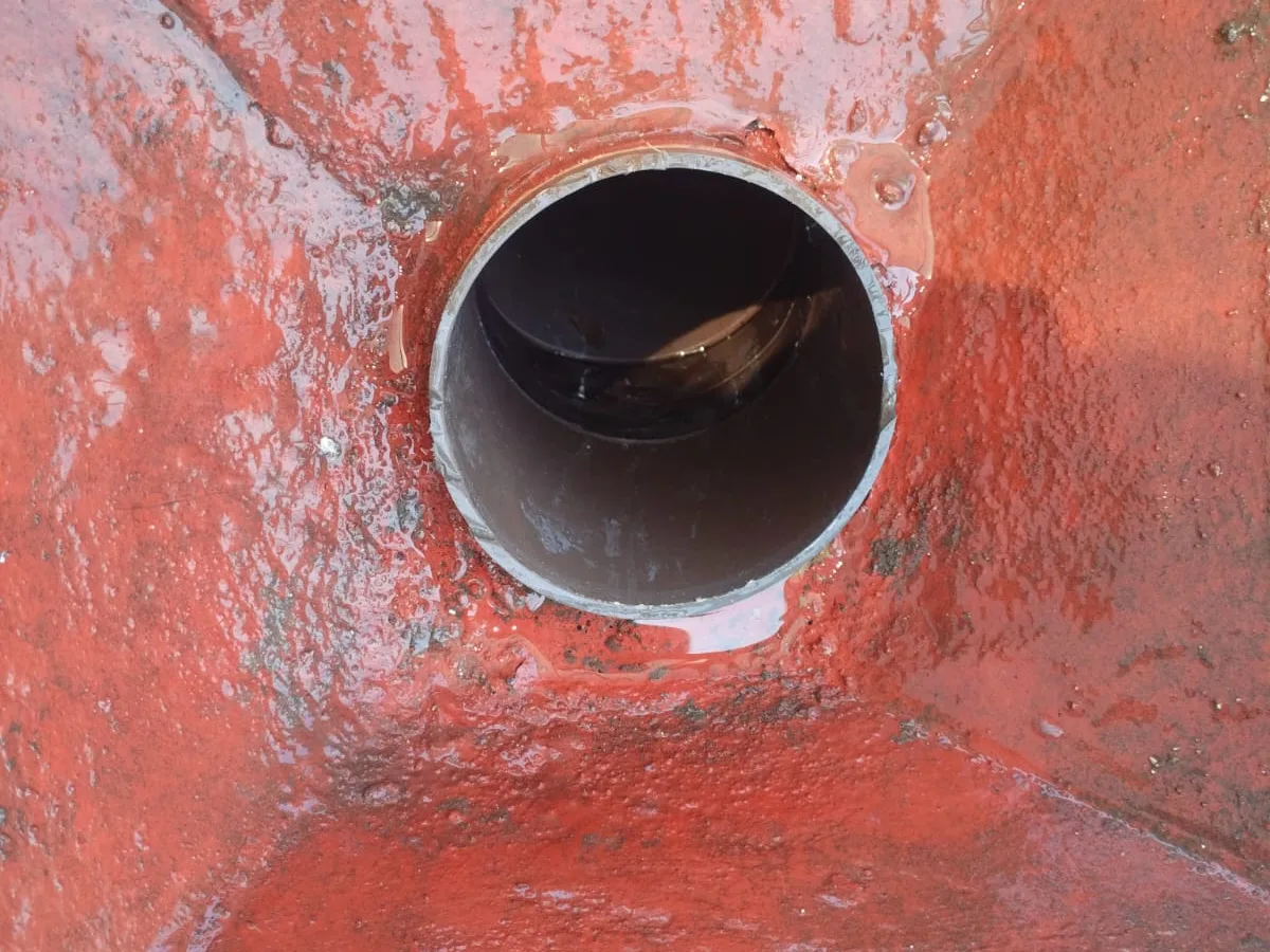 Close-up of completed plumbing repair work