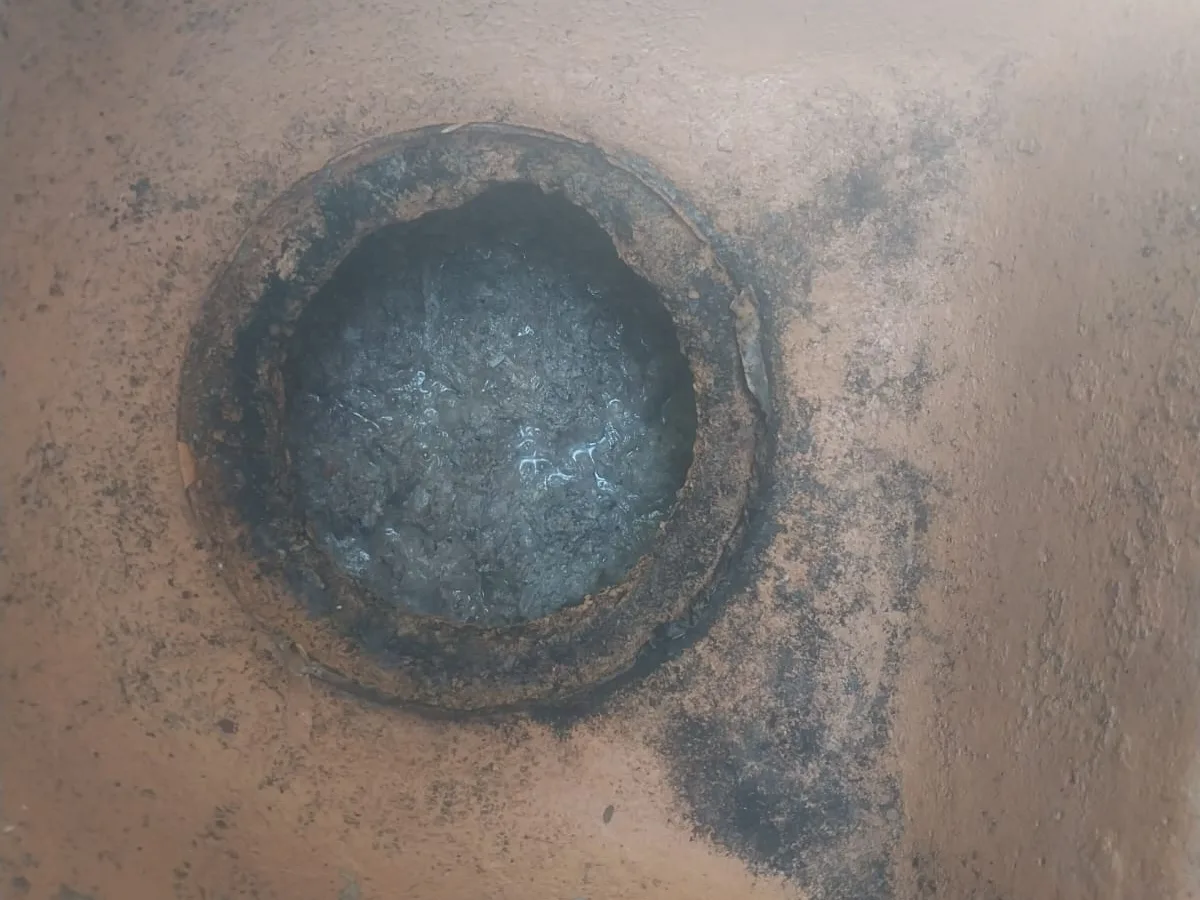 Close-up of completed plumbing repair work