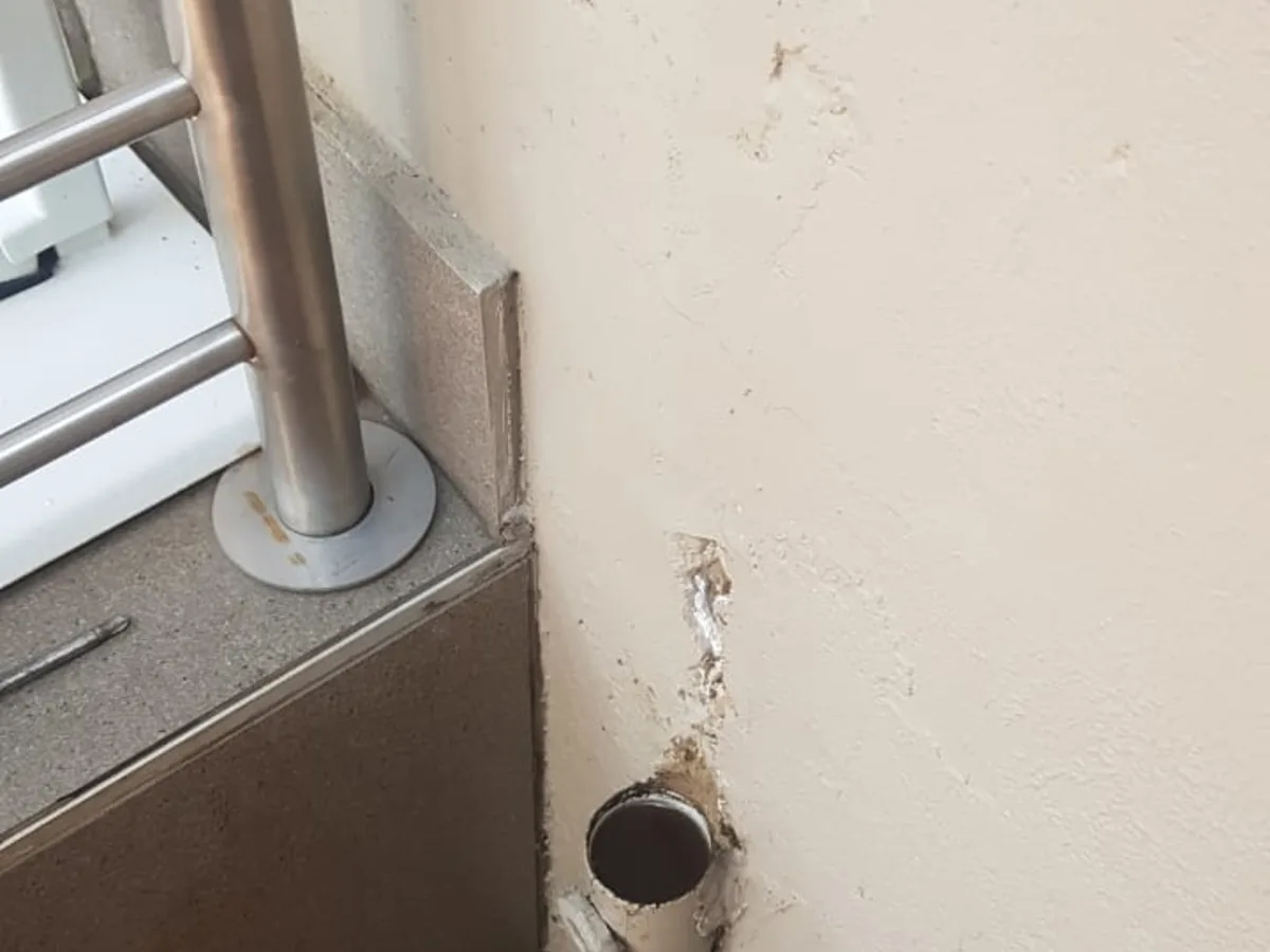 Close-up of completed plumbing repair work