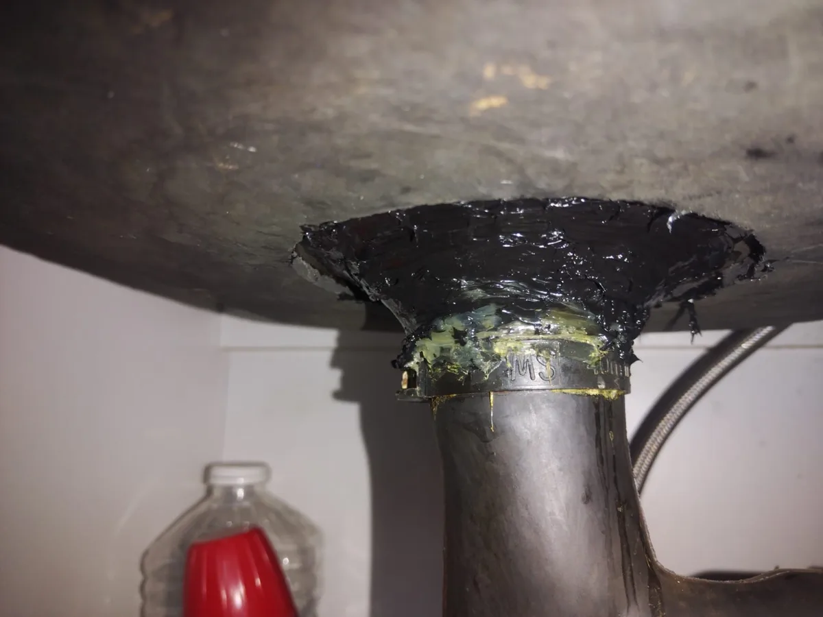 Close-up of completed plumbing repair work