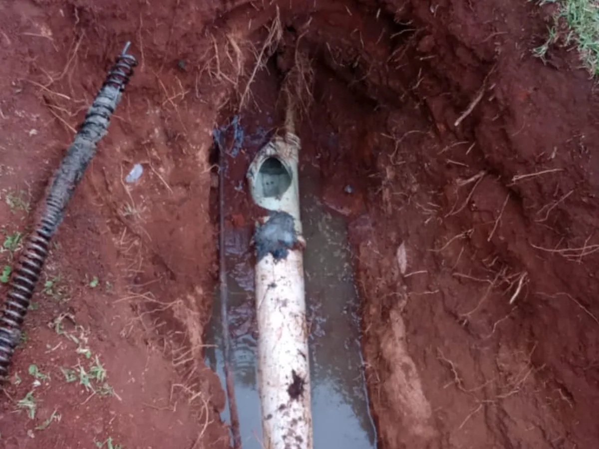 Close-up of completed plumbing repair work