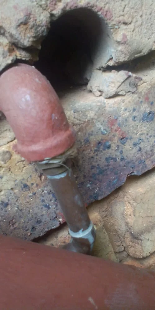 Close-up of completed plumbing repair work
