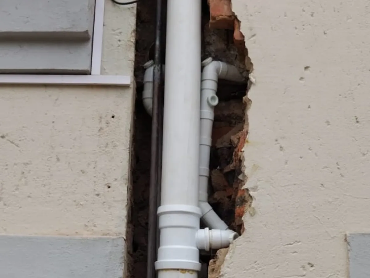 Close-up of completed plumbing repair work