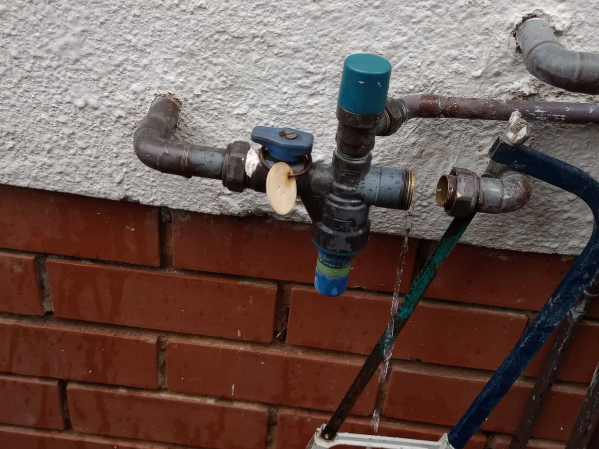 Close-up of completed plumbing repair work