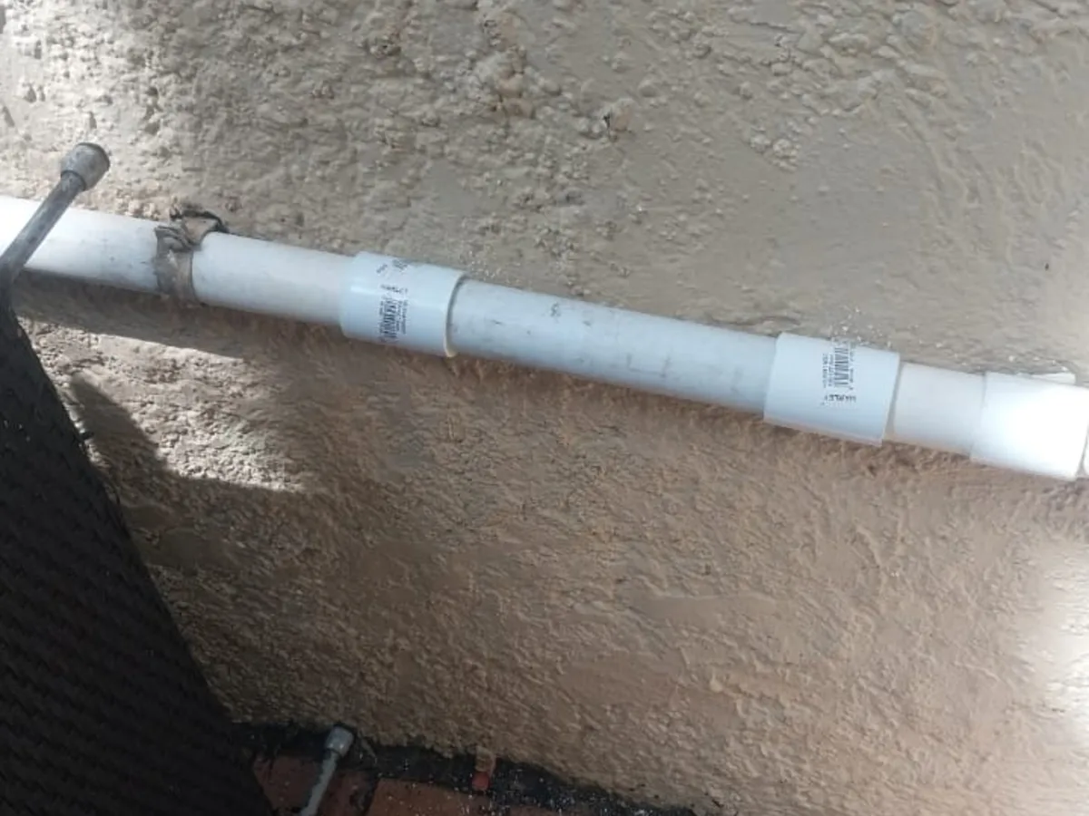 Close-up of completed plumbing repair work