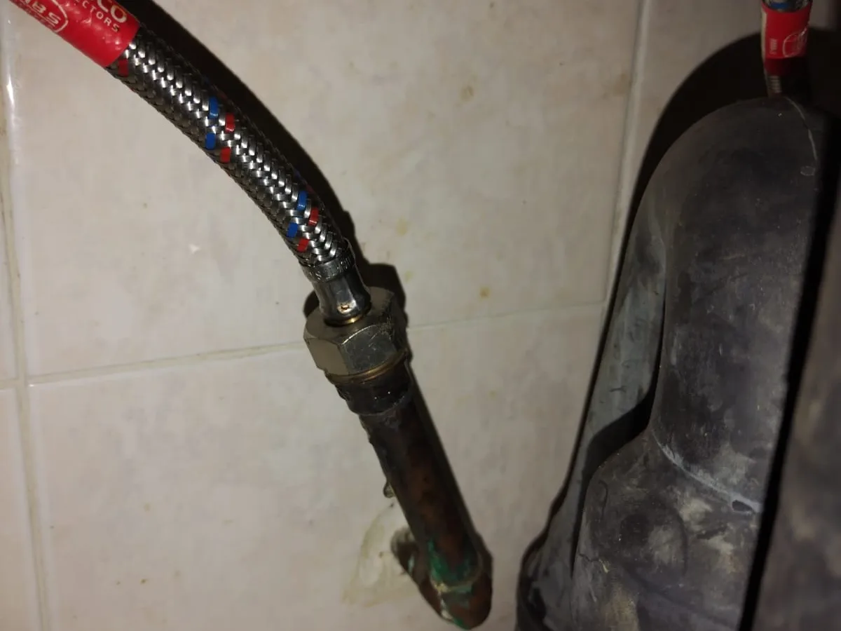 Close-up of completed plumbing repair work