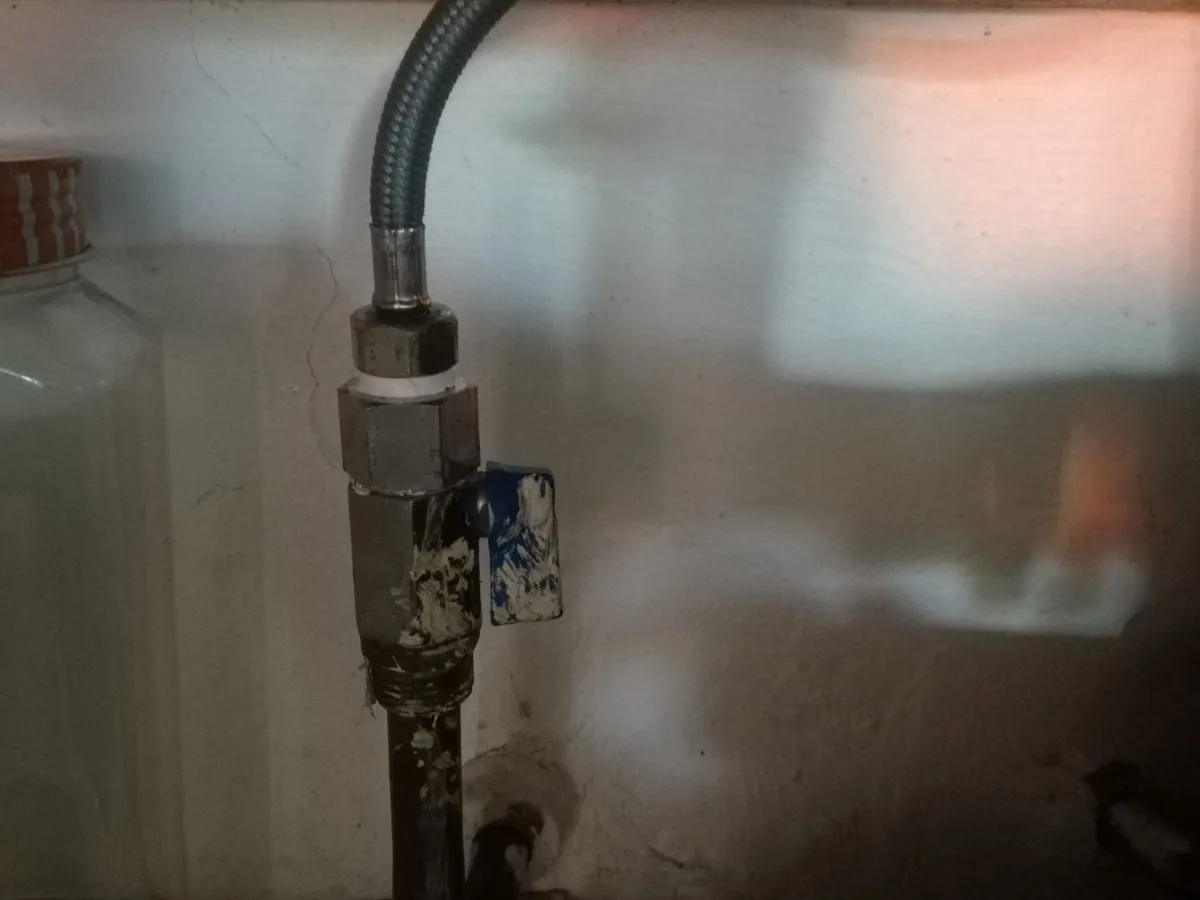 Close-up of completed plumbing repair work