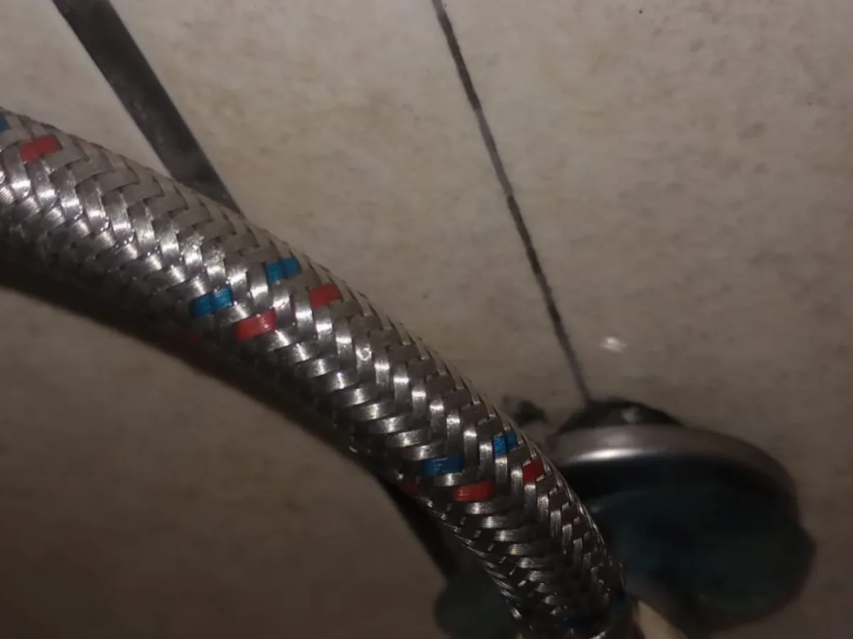 Close-up of completed plumbing repair work