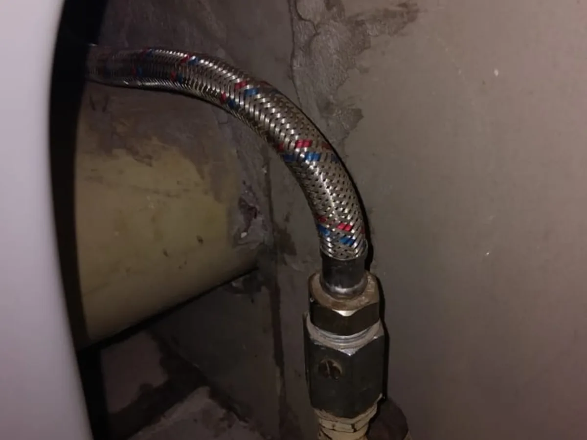Close-up of completed plumbing repair work