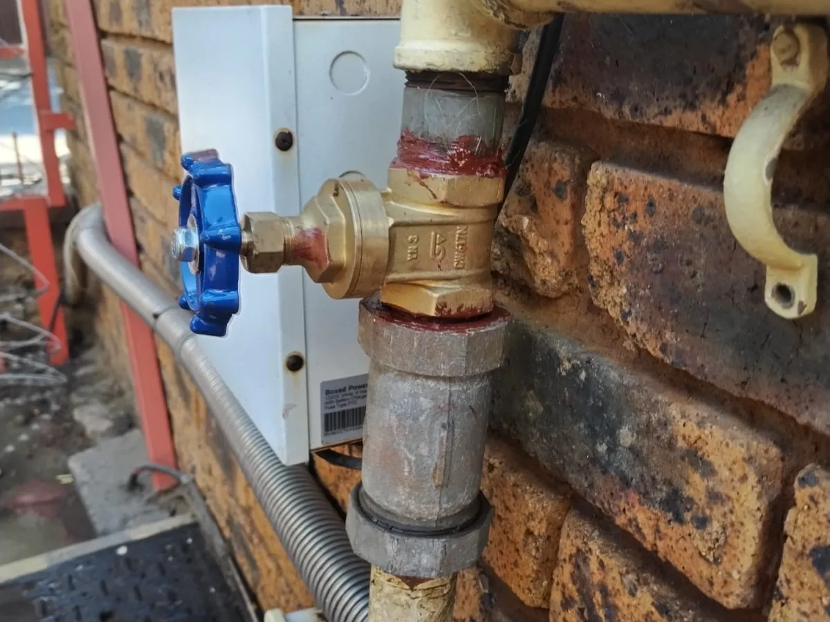 Close-up of completed plumbing repair work