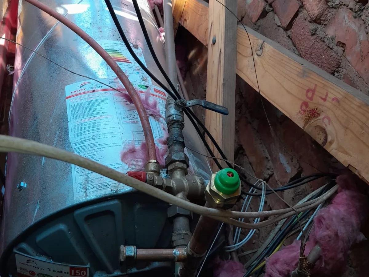 Close-up of completed plumbing repair work