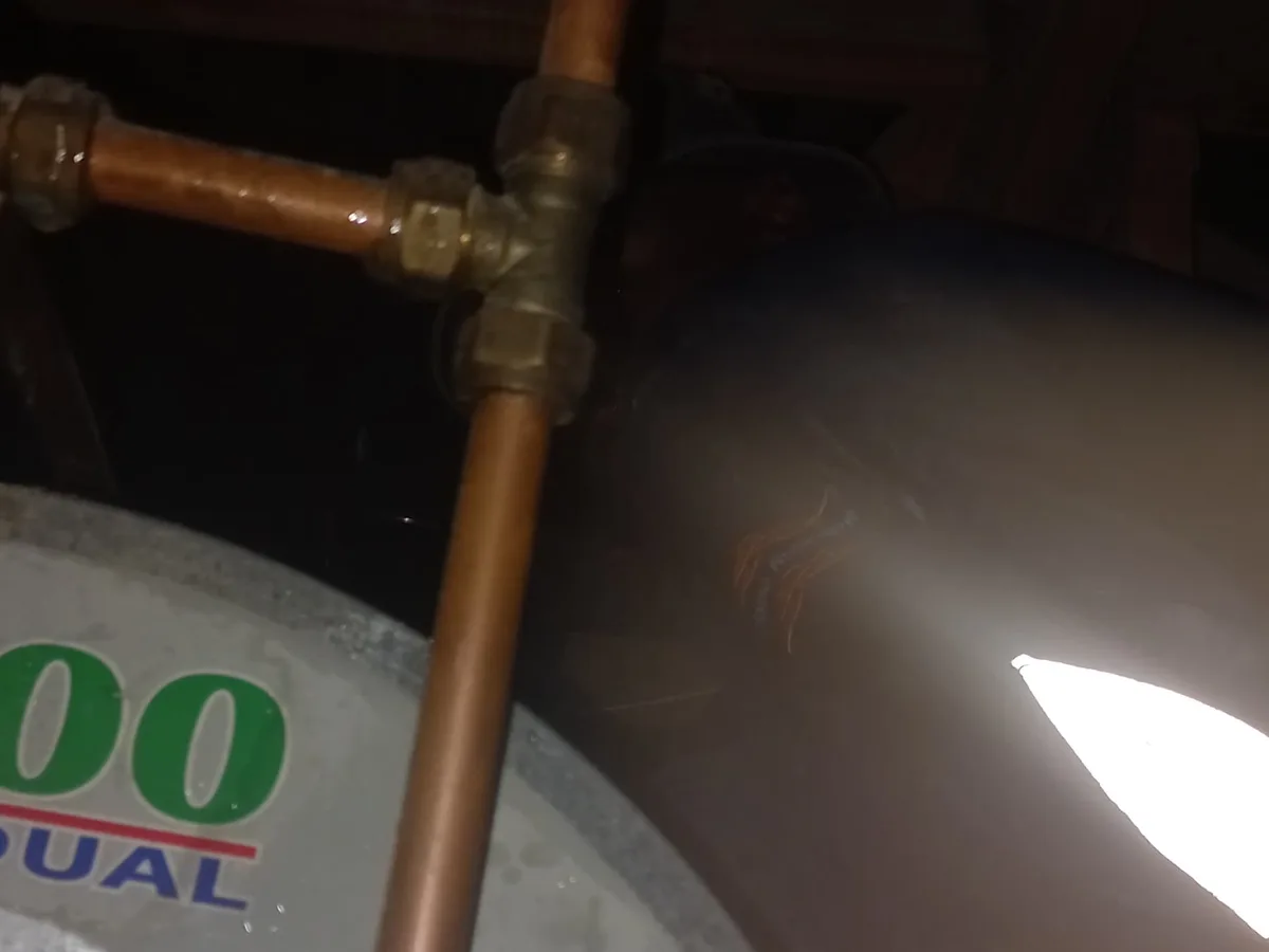 Close-up of completed plumbing repair work
