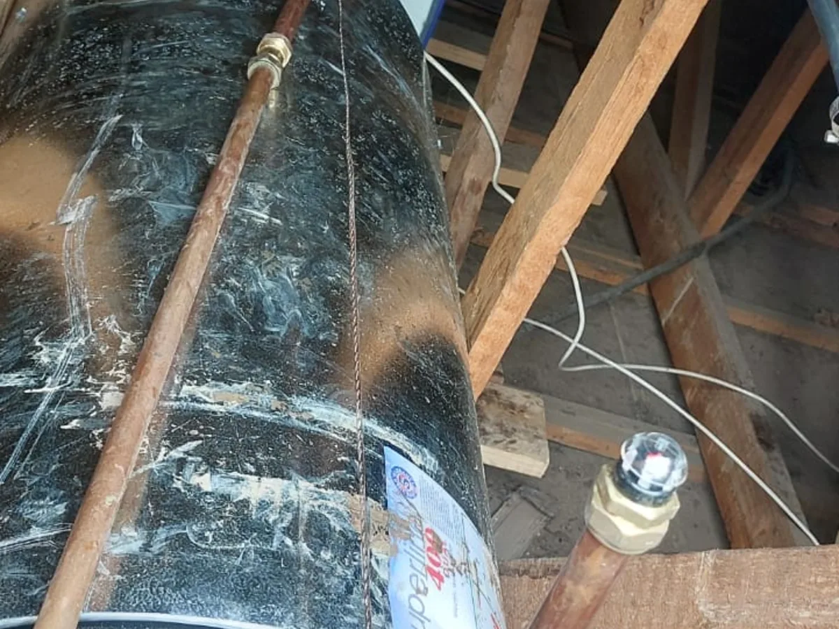 Close-up of completed plumbing repair work