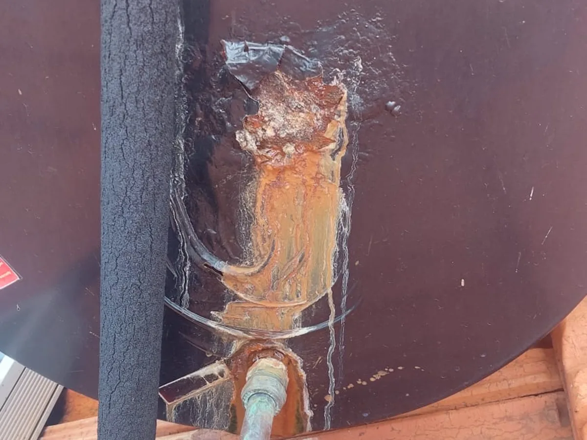 Close-up of completed plumbing repair work