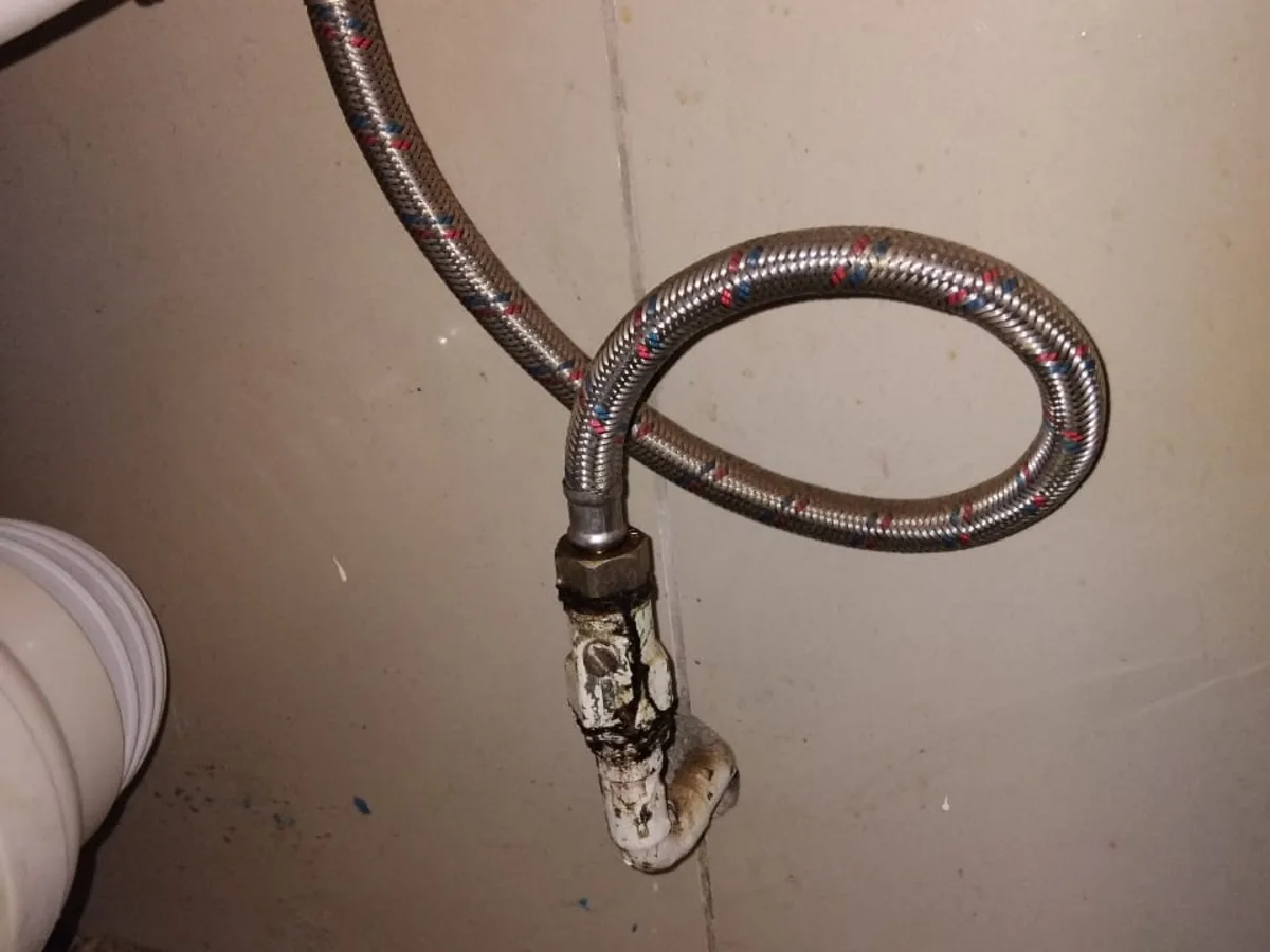 Close-up of completed plumbing repair work
