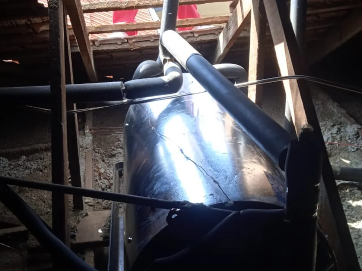 Close-up of completed plumbing repair work